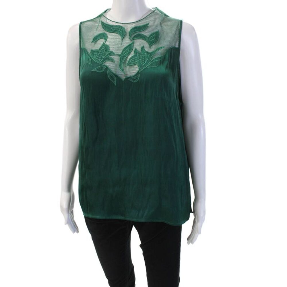 IKKS Womens Sleeveless Floral Round Neck Polyester Blouse Size 42